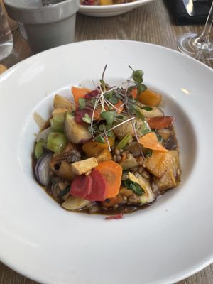 Vegetable stir fry  at Bistro Hortus in Quebec