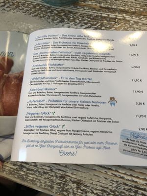 Pictured is the menu  at Heimathafen am Steinhuder Meer in Wunstorf
