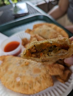 Veggie empanadas at El Yunique Rainforest Cafe in Rio Grande