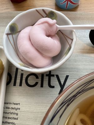 Cherry Vegan Soft Serve  at Marugame Udon in East London