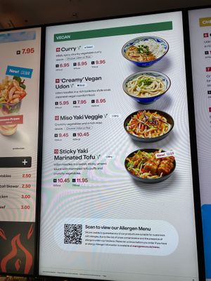 Vegan menu (September 2024)  at Marugame Udon in East London