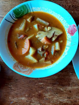 Vegetarian coconut banana curry at Natural in Ometepe