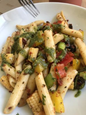 Pesto pasta salad  at Cultivate Food in Oslo