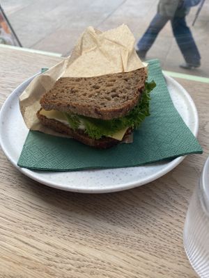 Cheese and lettuce sandwich  at Cultivate Food in Oslo