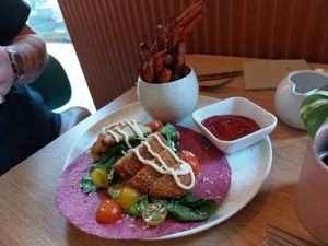 Chicken Style Wrap at Cultivate Food in Oslo