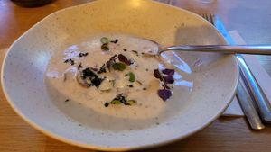 Mushroom soup at Cultivate Food in Oslo