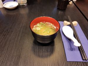 Miso soup at Japan Restaurant ICHIZEN in Zurich