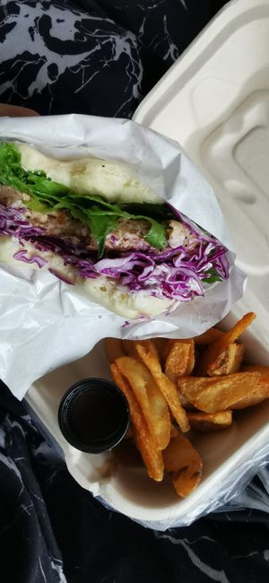 Plant based meat bao at Luu's Bao in Osaka