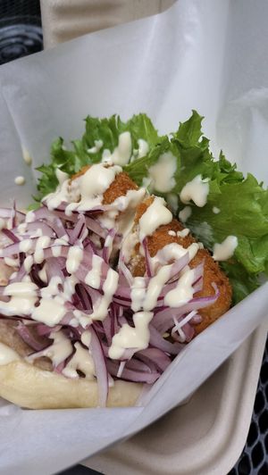 Katsu sandwich at Luu's Bao in Osaka