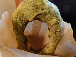 matcha donut  at Luu's Bao in Osaka