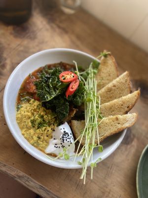 Aubergine Shashuka at Vega in Spring Hill