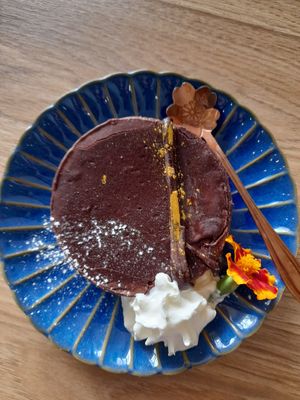 Choc caramel tart at Vega in Spring Hill