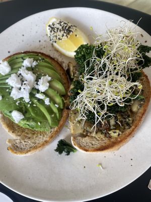 Mushroom and avocado toast (can’t remember the exact name of the dish)  at Vega in Spring Hill