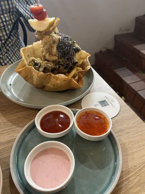 Tofish with sauces  at Vega in Spring Hill