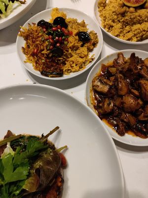 Eggplant, rice and mushrooms at Rainarai - Prinsengracht in Amsterdam