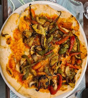 Vegan pizza at Bar El Campesino 2 in Gran Canaria