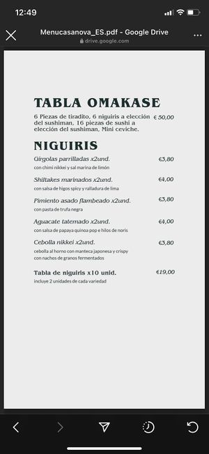 Carta at Veg & the Gang - Carrer Casanova in Barcelona