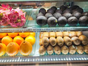 Fresh whole fruits at SIN - SF Fruits & Juices - Jewel in East Singapore