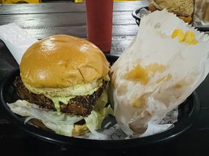 Bori and bread crumbs encrusted tofu burgerr  at Morrones in Sao Bernardo Do Campo