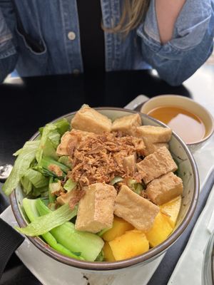 Vegan bowl byo with udon noodles  at XoXo Buddha Bowls in Dusseldorf