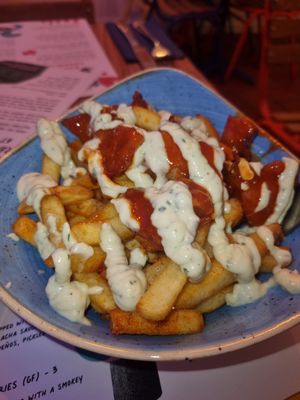 Staff food wings and fries 🍟 😋 😍  #Veganuary at Herbivorous - Withington in Manchester