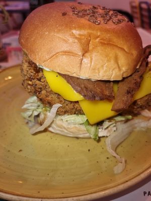 Staff food idea," chicken" cheese bacon bbq sauce lettuce garlic mayo 😋  #Veganuary at Herbivorous - Withington in Manchester