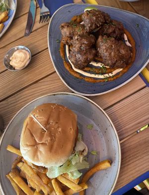 Fritters, lamb burger   at Herbivorous - Withington in Manchester