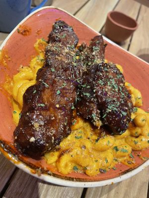 Mac and cheese with ribs   at Herbivorous - Withington in Manchester