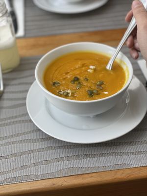 Crema de Zapallo y Jengibre at Hablemos Coco Cafe in Puerto Natales