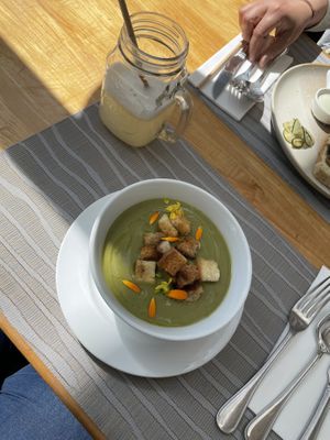 Sopa de Arvejas y Menta at Hablemos Coco Cafe in Puerto Natales