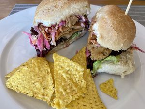 BBQ seitan sandwich   at Hablemos Coco Cafe in Puerto Natales