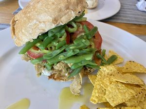 Italian seitan sandwich  at Hablemos Coco Cafe in Puerto Natales