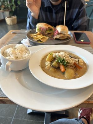 Curry with potato and seitan sandwich   at Hablemos Coco Cafe in Puerto Natales
