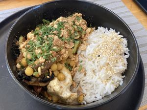 Curry with basmati  at Hablemos Coco Cafe in Puerto Natales