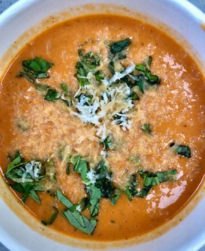 Creamy Tomato Basil Bisque at Vegas Vegan Eatery in Las Vegas
