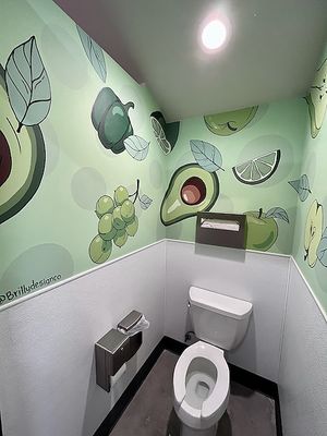 Green toilet at Vegas Vegan Eatery in Las Vegas