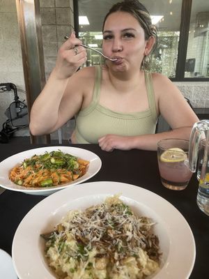 Penne and risotto (to die for)  at Vegas Vegan Eatery in Las Vegas