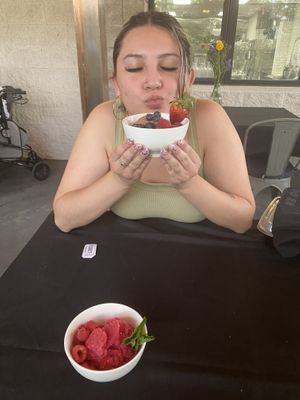 Chocolate mousse and blood orange sorbet  at Vegas Vegan Eatery in Las Vegas