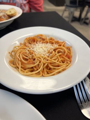 Pasta with marinara (included with the filet)  at Vegas Vegan Eatery in Las Vegas