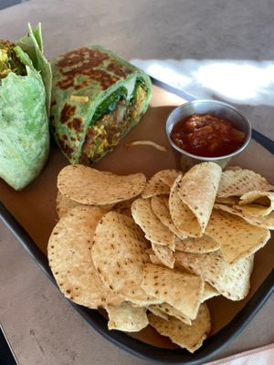 Mean green breakfast burrito  at Vegas Vegan Eatery in Las Vegas