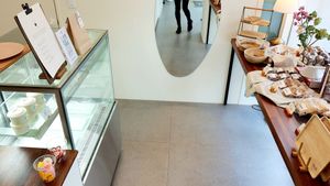 interior of location - display of goods #Veganuary at Vegan Daum 비건다움 in Seoul