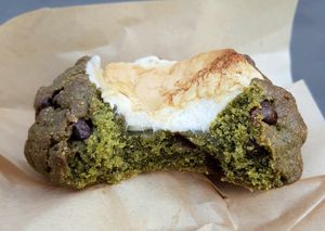 Matcha marshmallow scone - close-up at Vium 비움 in Seoul