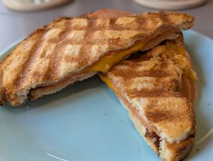 Ham and cheese toastie at I Quit - Café & Bakery in Mexico City