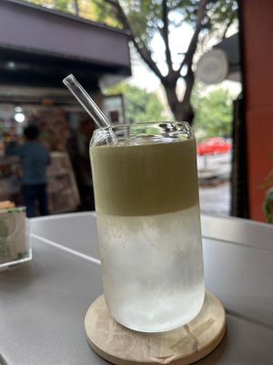 May new fav:  coconut 🥥 matcha 🍵 refresherr  at I Quit - Café & Bakery in Mexico City