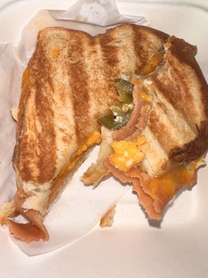 Ham and cheeze sandwich, added in jalapeños   at I Quit - Café & Bakery in Mexico City