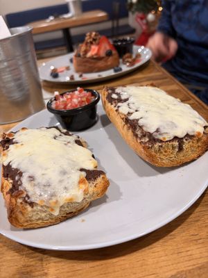Beans on toastt  at I Quit - Café & Bakery in Mexico City