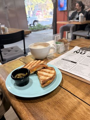 Cheese and ham toastie   at I Quit - Café & Bakery in Mexico City