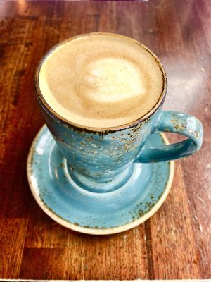 Oat milk latte  at The Jamaica Inn in Bangor