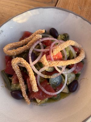 Absolutely loved Kaliya! They had a completely separate vegan menu with a ton of options and it was a fine dining experience with a stunning sunset view!  at Kaliya in Santorini