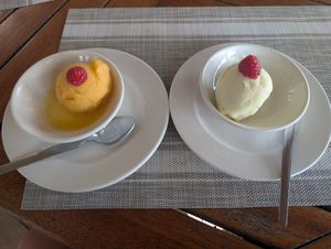 Passion fruit sorbet, pina colada sorbet at Shamba Cafe & Shop in Nairobi